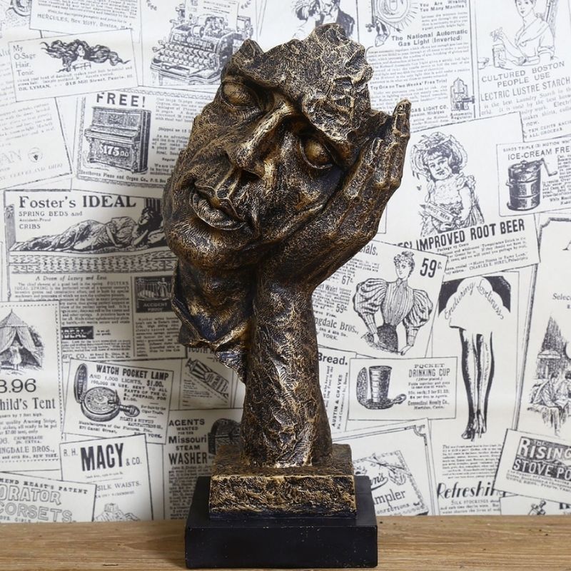 Statue Homme Visage Bronze I Le Monde Des Statues 