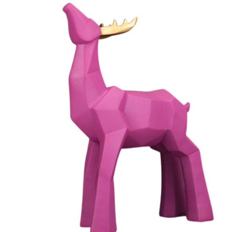 Statue Origami Cerf Rose I Le Monde Des Statues 