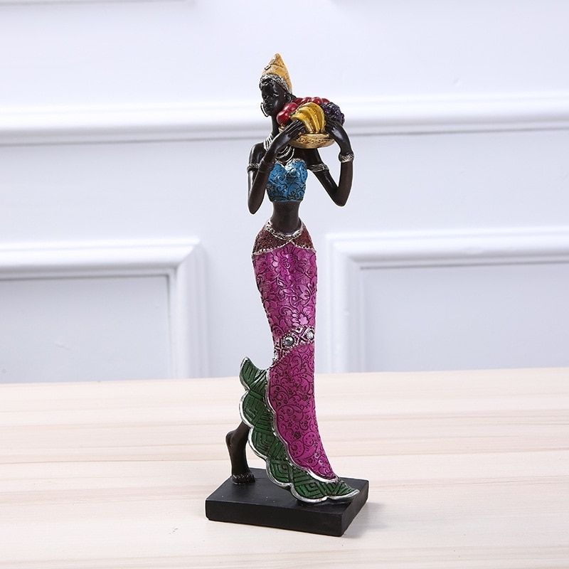 Statue Femme Africaine Rose I Le Monde Des Statues 