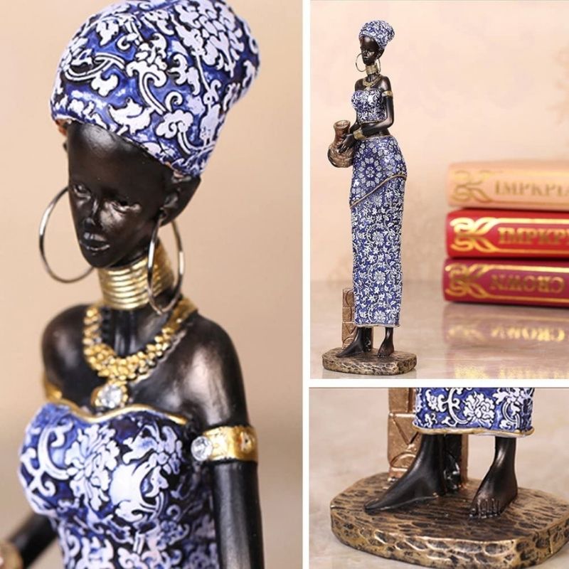 Statue De Femme Africaine Bleue I Le Monde Des Statues 