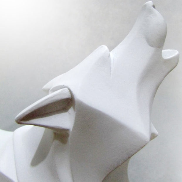 Statue Origami Loup Solitaire I Le Monde Des Statues 