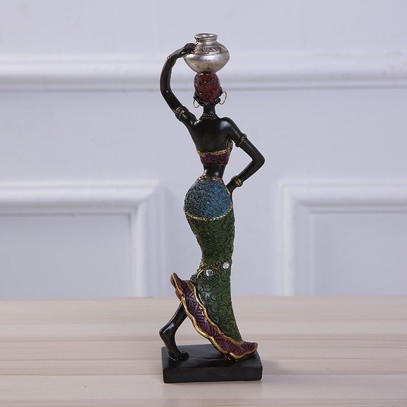 Statue Femme Africaine Multicolore I Le Monde Des Statues 