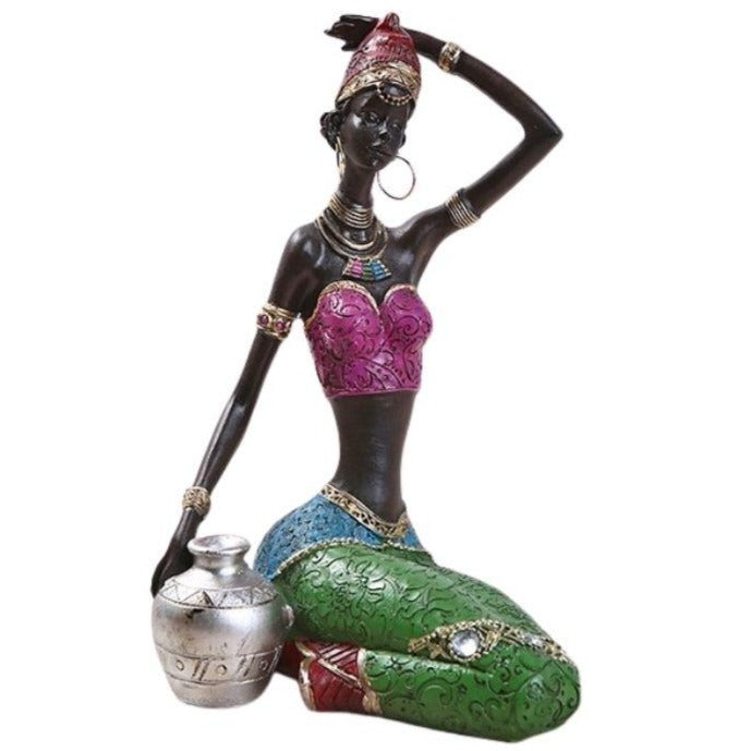 Statue Africaine Multicolore I Le Monde Des Statues 