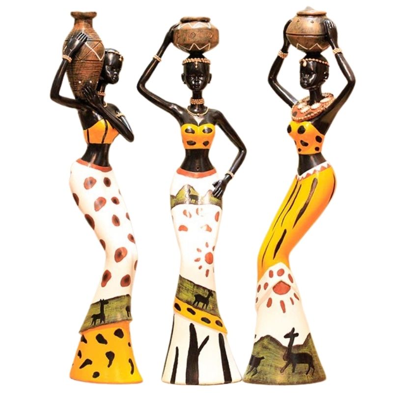 Statue Femme Africaine Trio I Le Monde Des Statues 