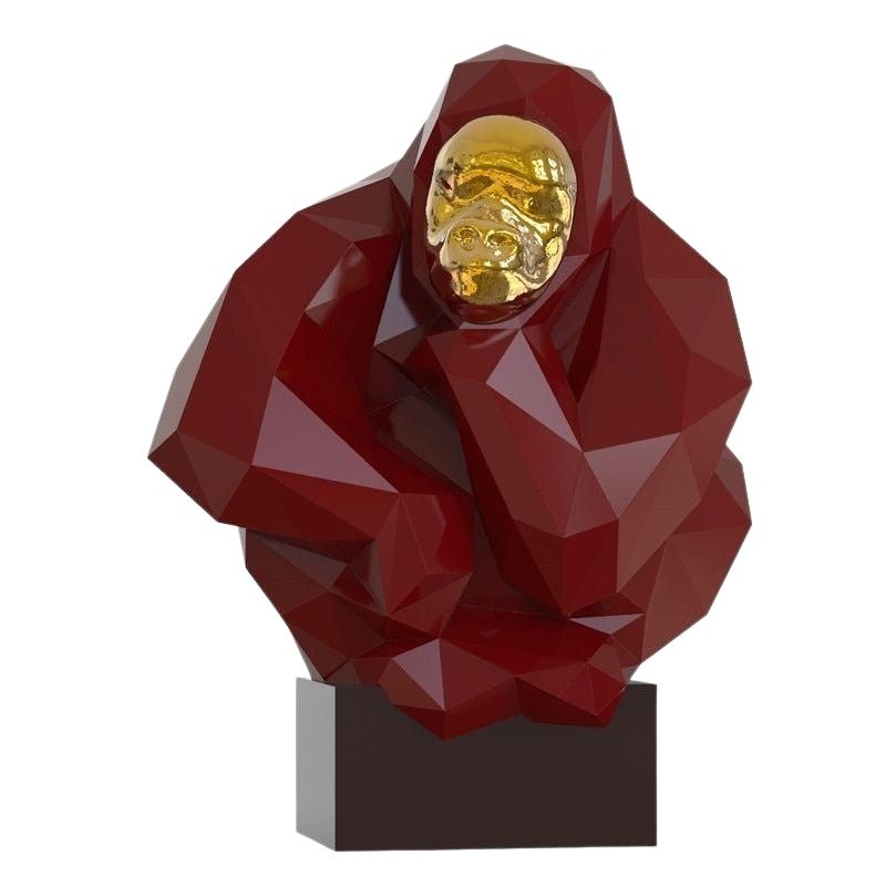 Statue Gorille Design Rouge I Le Monde Des Statues 