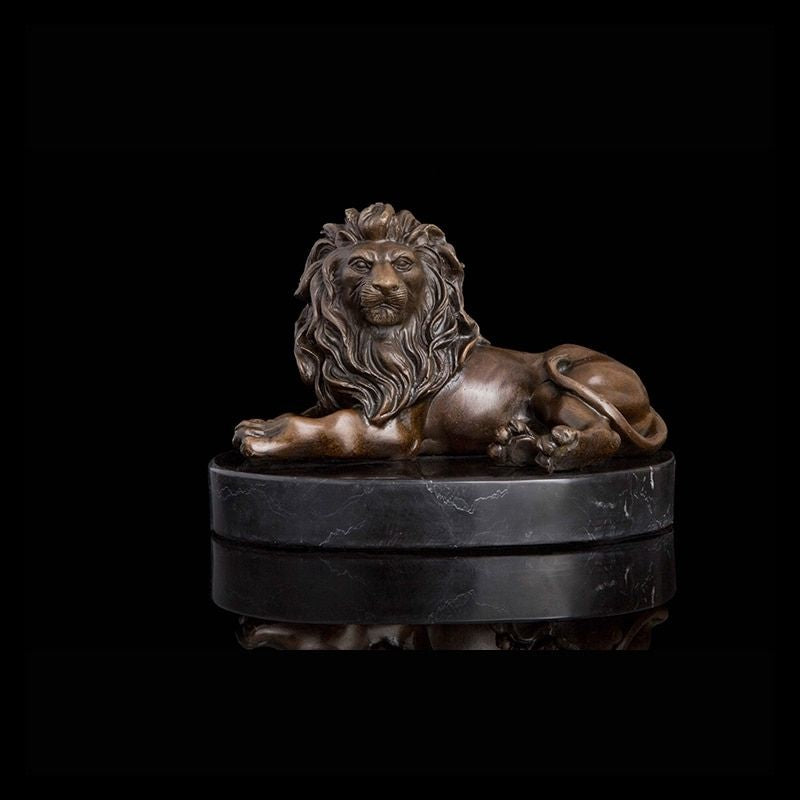 Statue Lion Bronze Assis I Le Monde Des Statues 