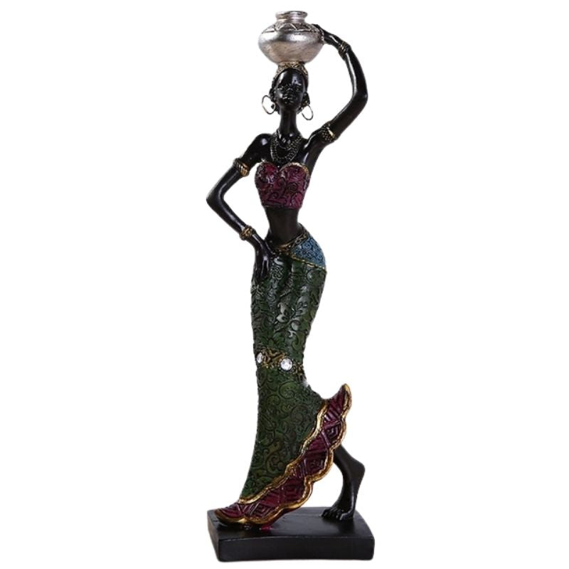 Statue Femme Africaine Multicolore I Le Monde Des Statues 