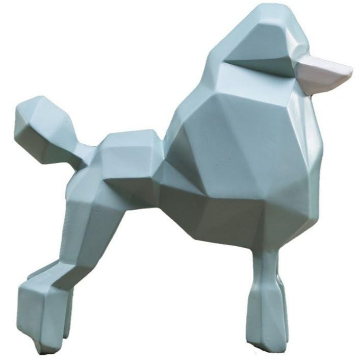 Statue Origami Caniche Bleu I Le Monde Des Statues 