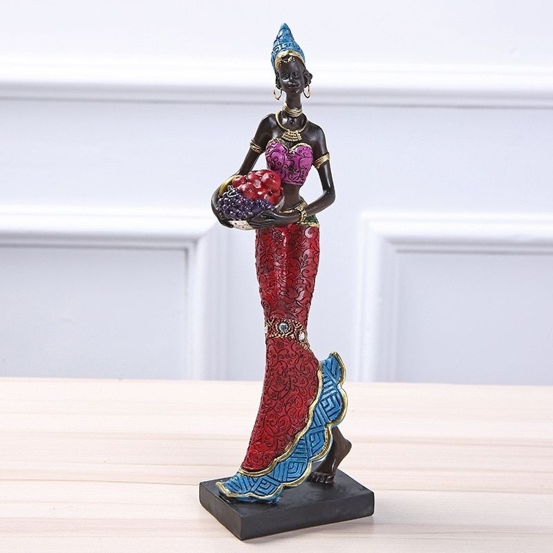 Statue Femme Africaine Rouge I Le Monde Des Statues 