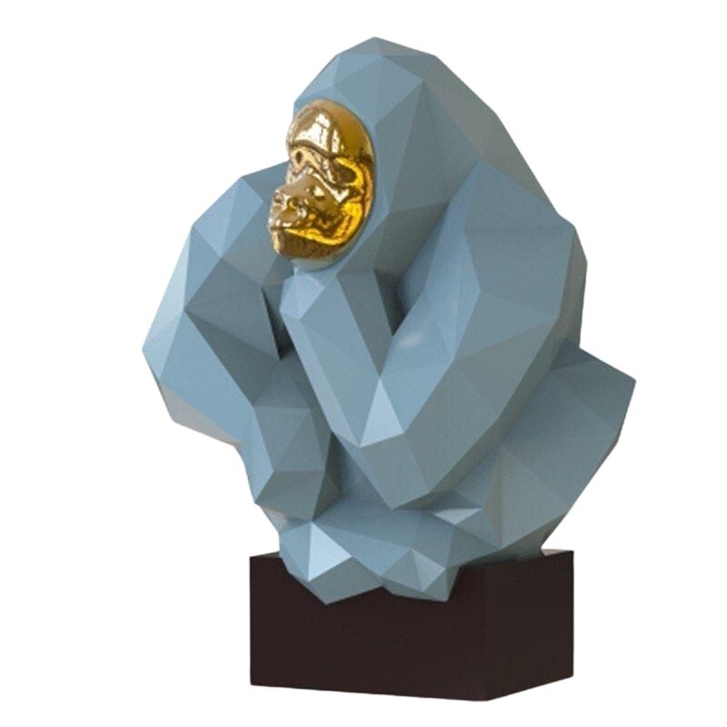 Statue Gorille Design Bleu I Le Monde Des Statues 