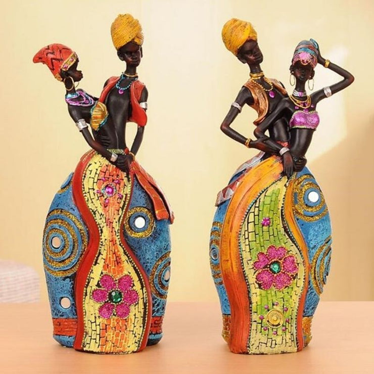 Statue Africaine Colorée I Le Monde Des Statues 