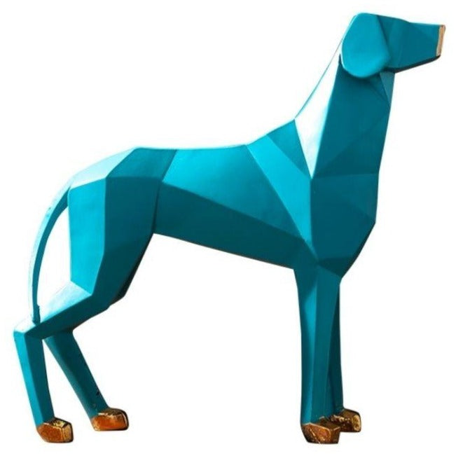 Statue Chien Origami Bleu I Le Monde Des Statues 