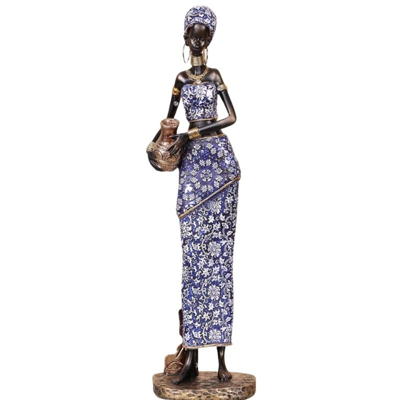 Statue De Femme Africaine Bleue I Le Monde Des Statues 