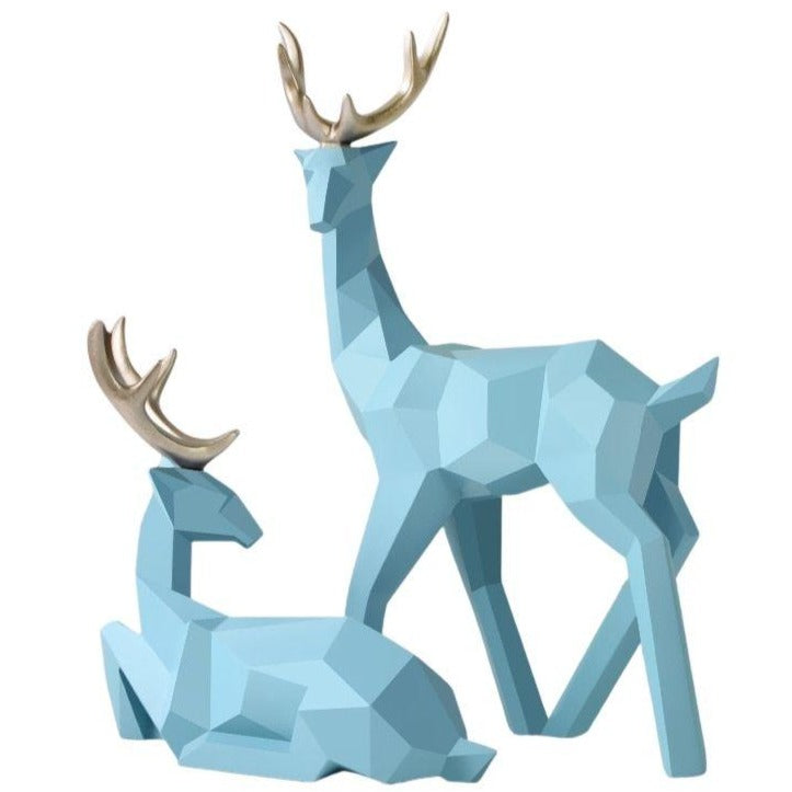 Statue Origami Cerf Bleu I Le Monde Des Statues 