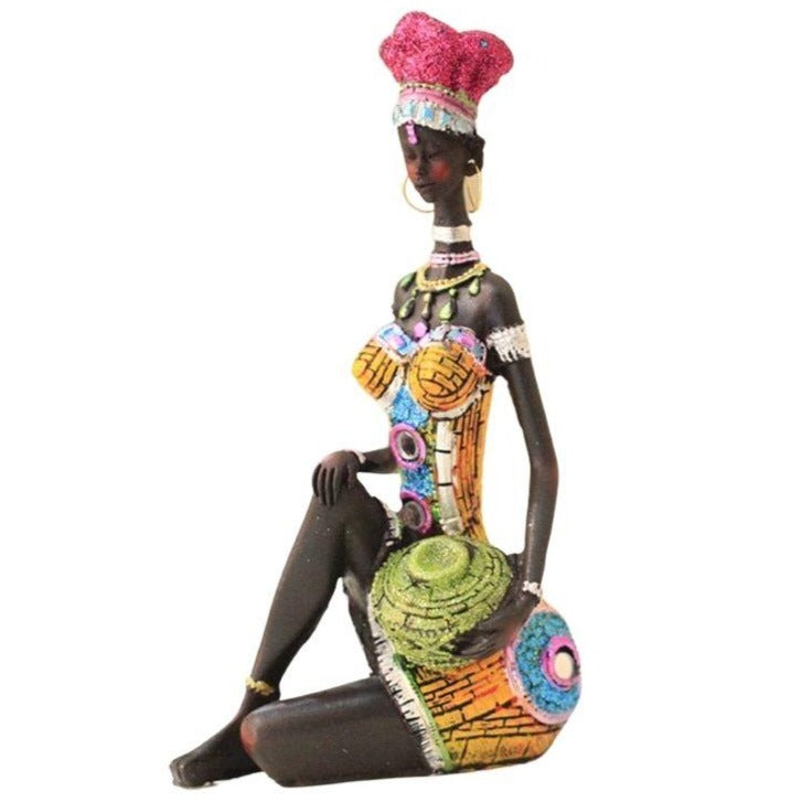 Statue Femme Africaine Colorée I Le Monde Des Statues 