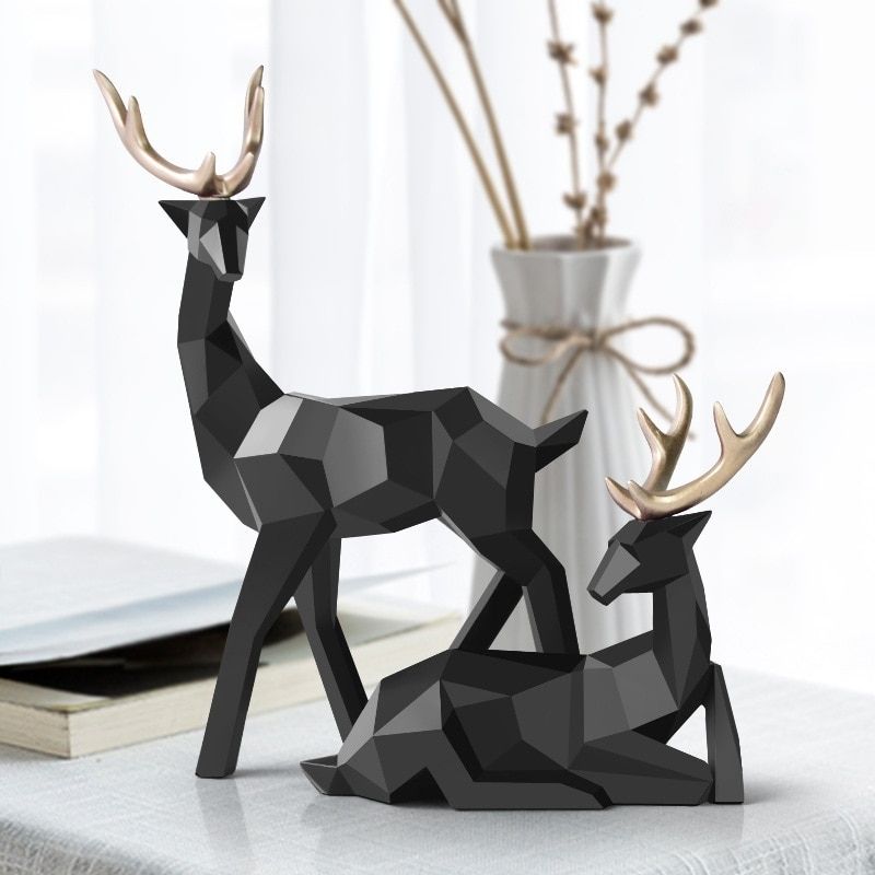 Statue Origami Cerf Noir I Le Monde Des Statues 