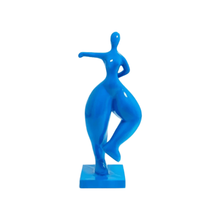 Statue Femme Ronde en Résine Bleu I Le Monde Des Statues 